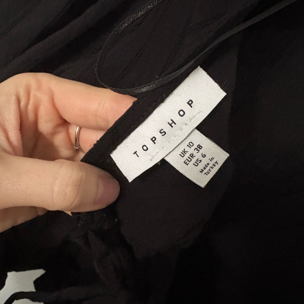 Topshop Black Ruffle Blouse - Picture 4 of 4